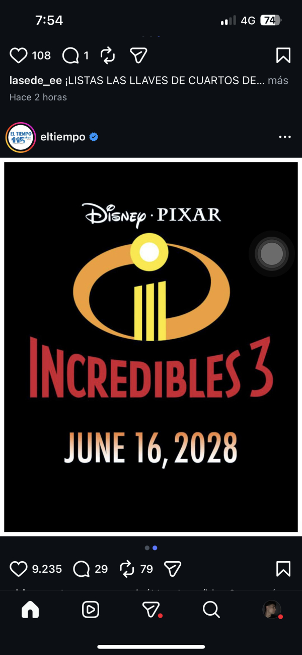 “Los Increíbles 3” se estrenaría en 2028, según imagen viral