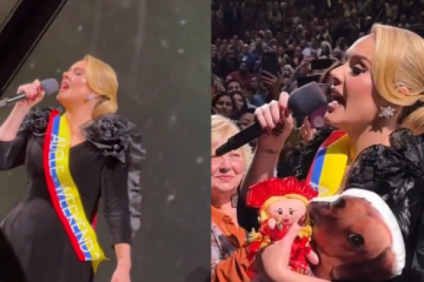 Adele emocionó a sus fans tras lucir la bandera de Colombia en su concierto en Las Vegas