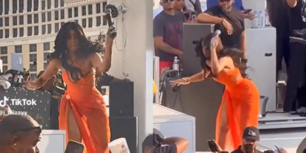 Agresiva reacción de Cardi B después de que le lanzaron agua en un concierto