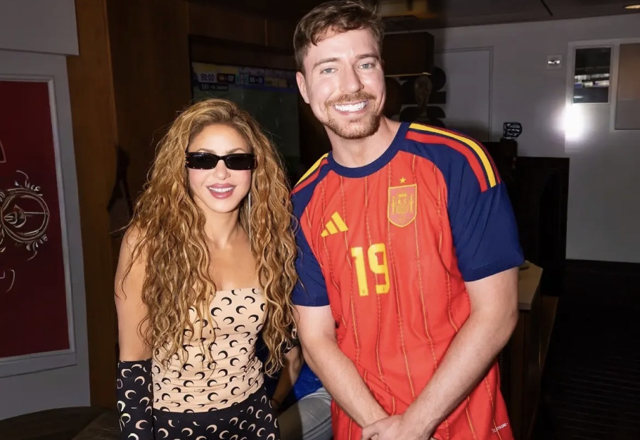 MrBeast le prometió a Shakira ayudar a construir escuelas en Barranquilla