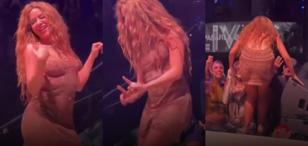 Shakira se bajó de tarima luego de que intentaron grabar bajo su vestido